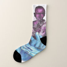 Quiet mind blue hands socks