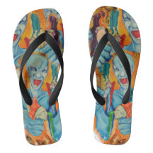 for i am artist collage flip flops