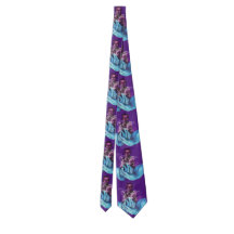 Quiet mind blue neck tie