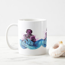 Quiet mind blue hands coffee mug