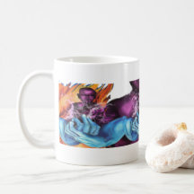 Quiet mind blue hands coffee mug