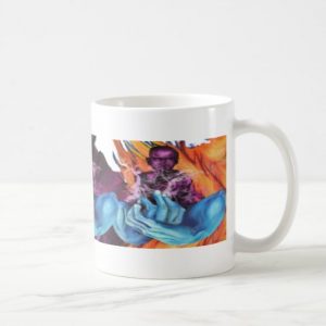 Quiet mind blue hands coffee mug